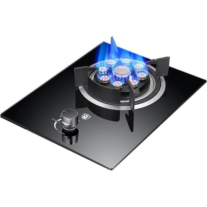Plaque de cuisson à gaz elliptique 2 feux avec couvercle en verre - CAN