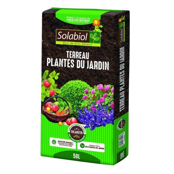 Terreau Plantes du Jardin - SOLABIOL - TERJARDI50 - Tourbes, fibres de coco, fumier de cheval - 50 L