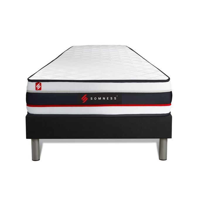 Ensemble matelas + sommier - SOMNESS - FORM - Tonique - Ferme - Noir