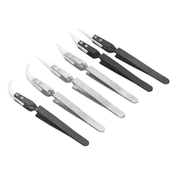 Tbest Pince à épiler à Souder Anti-magnétique 6 Pièces Pince à Souder