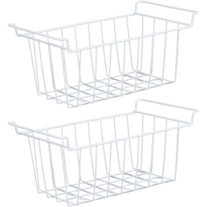Cabilock Séparateur Congélateur - Organisateur Espace Panier Métallique Blanc Pour Meilleur Rangement