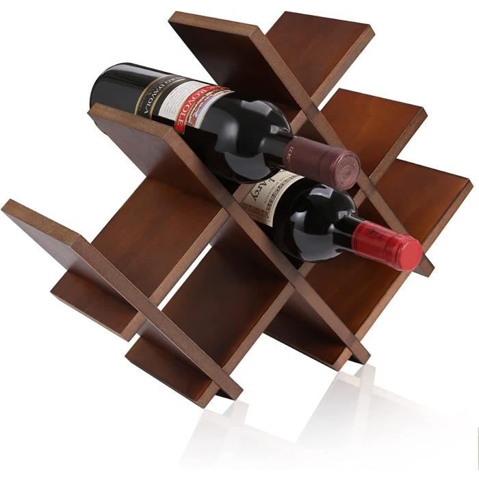 Étagère à Vin 15 Bouteilles, Casier à Vin Industriel à 3 Niveaux, Étagères De Rangement(Marron) - Gamm Vert