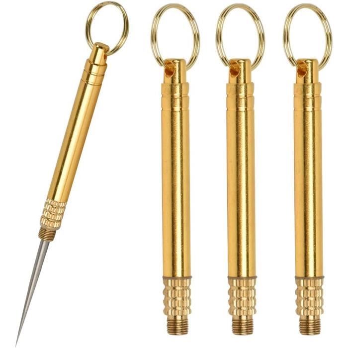 Cure-Dents Métal Portables Lot De 3 - Avec Porte-Clés Télescopique
