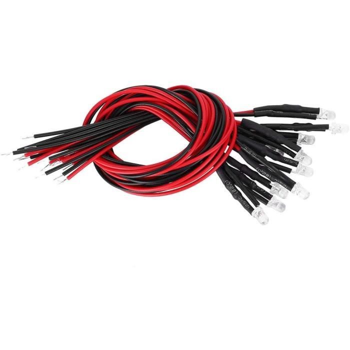 Fafeicy 50Pcs A Mené Des Lumières Émettant Des Diodes, 12V 0.06W Tête