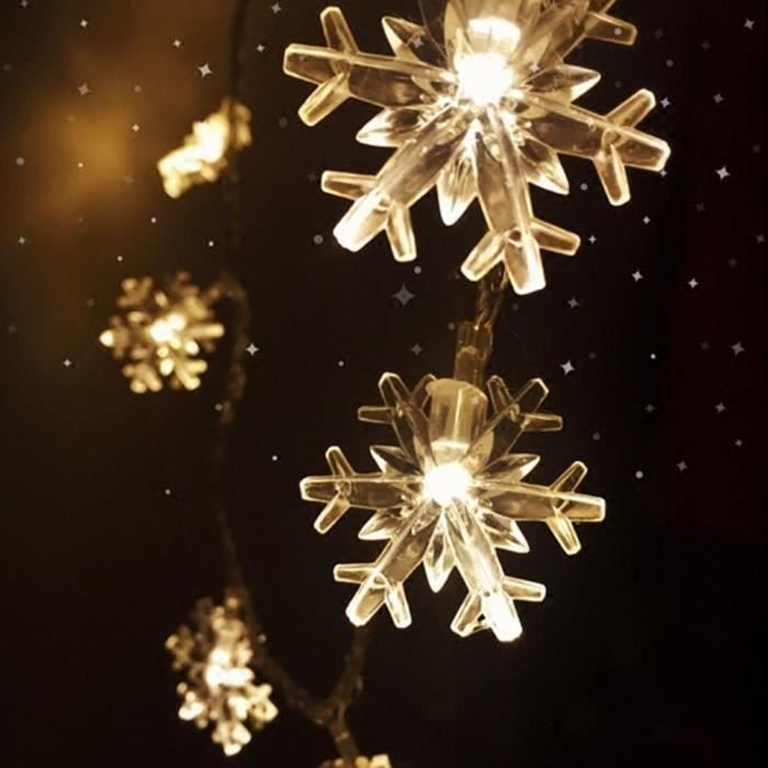 Guirlande Lumineuse Flocon De Neige, 6 M, 40 LED, Pour Noël, Intérieur Et Extérieur (lumière