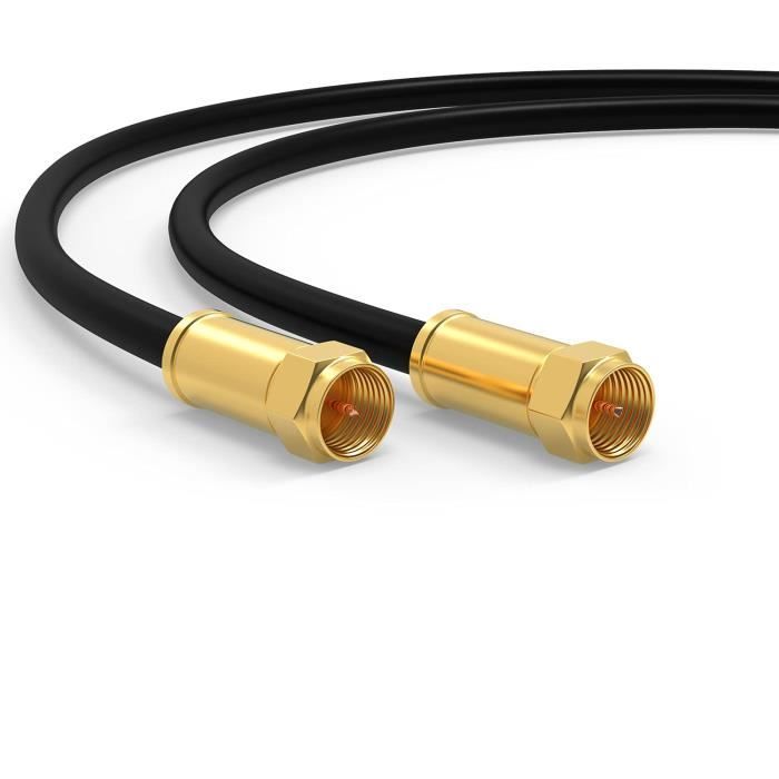 Câble Sat Premium 15M - Câble Coaxial Connecteur F Classe A+ - Câble Antenne Fiche F Pour Tv