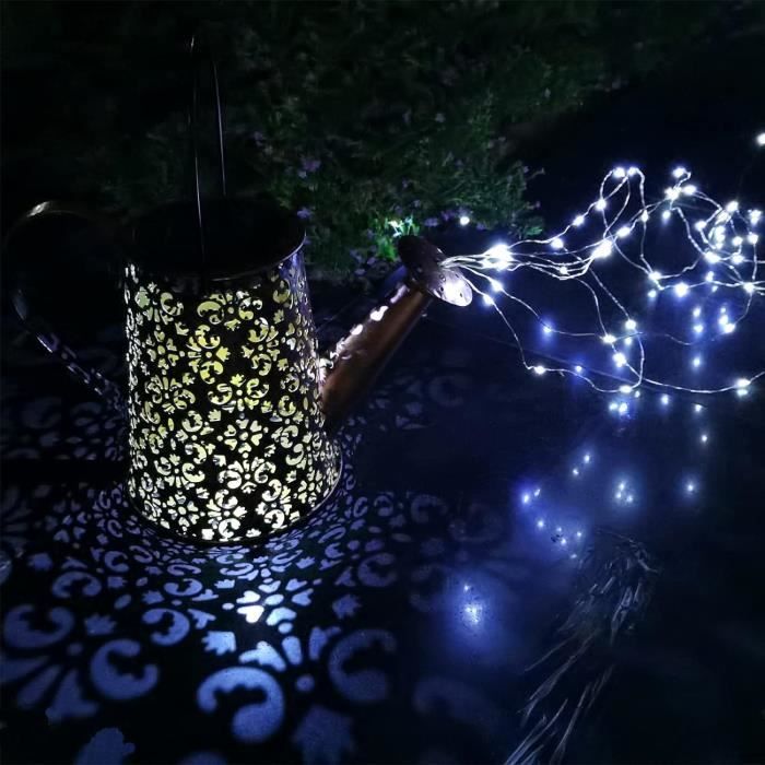 Lampe Solaire Jardin Père Noël Arrosoir - 7 Couleurs, IP65, Automatique - Décoration Extérieur Noël