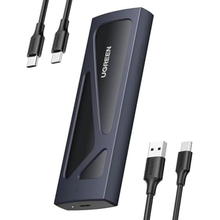 UGREEN Boîtier .2 SSD NVMe 10 Gbps USB 3.2 Gen 2 Adaptateur NVMe SSD .2 2230 2242 2260 2280 Compatible avec iPhone 17 Pro Max Air Mac MacBook PC Windows Linux PS5 Xbox Deux Câbles Inclus - vue 2