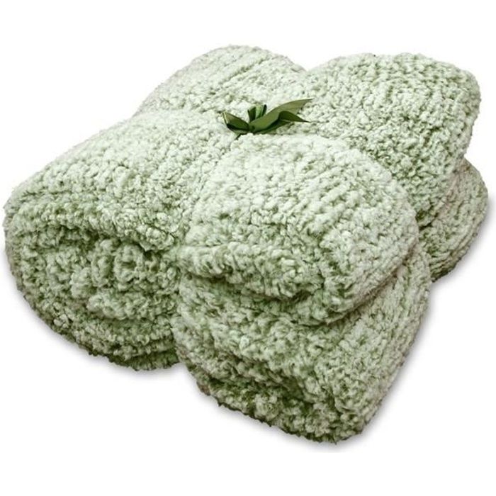 Unique Living Knut plaid polaire - 100% polyester - 150x200 cm - Vert