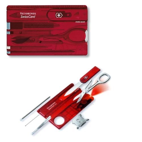 Lampe de poche LED multifonctions - VICTORINOX SwissCard - Rouge - 0.7300.T2