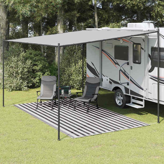 vidaXL Tapis de tente 250x450 cm Anthracite et blanc 310824