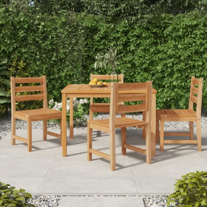vidaXL Chaises de jardin Lot de 8 Bois - vue 2