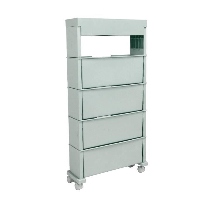 Étagère de rangement - VVIKIZY - Mobile - Couleur Bleu - Dimensions 785x12x395 cm - 4 Roues universelles