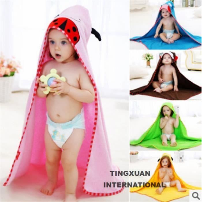 Serviette De Plage Spongieuse Serviette De Bain Pratique Drap De Plage Enfant En Coton 100 Douce Peignoir Bebe Cape 90 X 90 Coccine Cdiscount Maison