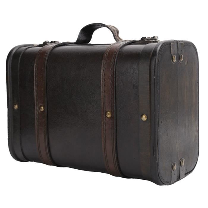 Petite Valise Décorative En Bois Rétro - Boîte De Rangement Vintage