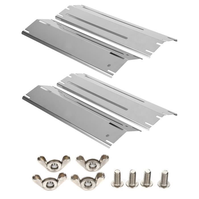 4 Plaques Chauffantes Acier Inox 304 Pour Gril Gaz - Protection Brûleurs Anti-Flammes