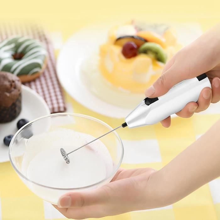 Mousseur à Lait Électrique ZK - Acier Inoxydable - 13 000 Tr/min - Pour Cappuccino, Chocolat Chaud - Noir