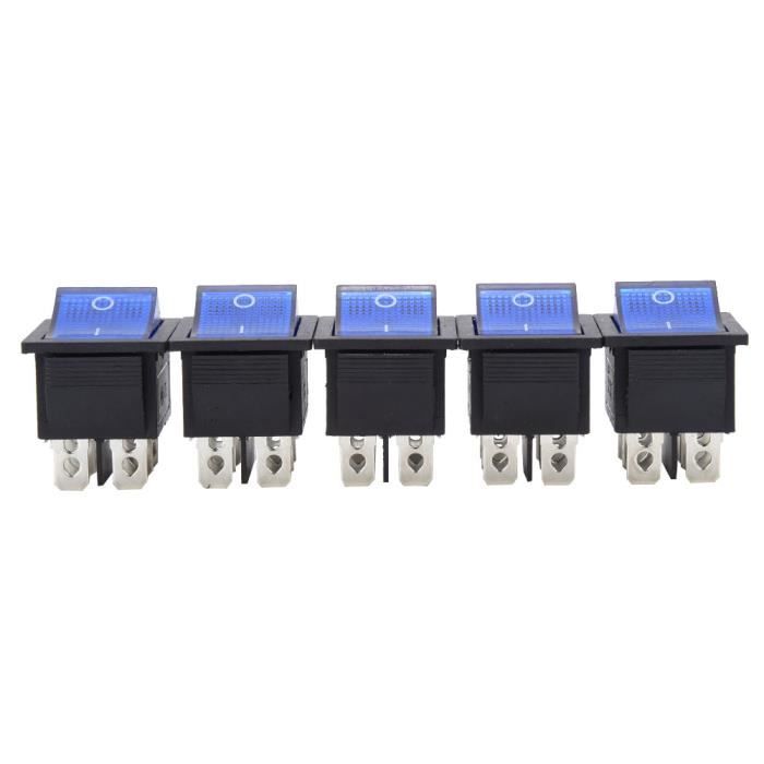 Lot De 10 Interrupteurs à Bascule Lumineux Oiyagai KCD4 DPST 4 Broches 16A/250V 20A/125V Rouge - Fiables Et Faciles à Installer