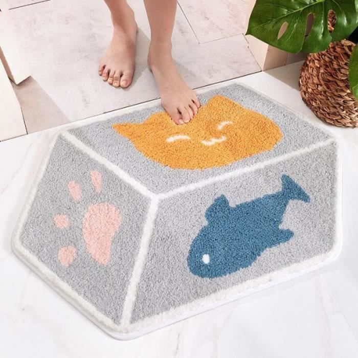 Tapis De Bain Baleine Bleue De Dessin Animé Tapis Bain Microfibre Antidérapant Tapis De Douche