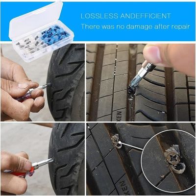 Kit De Réparation De Pneus 30 Pièces - Clous En Caoutchouc Pour Voiture, Moto, Camion - Avec Tournevis - 5