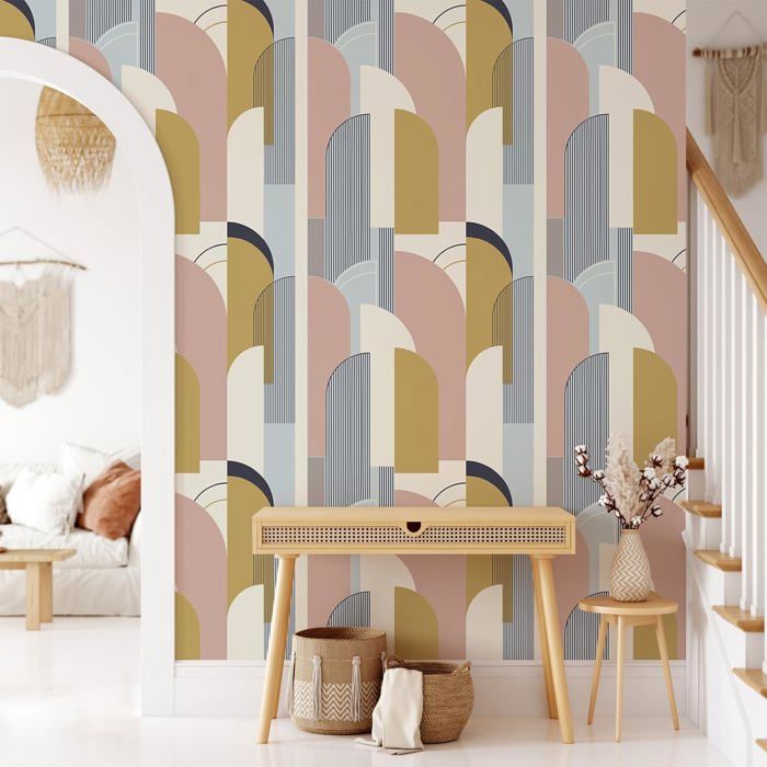 Transformez vos murs avec le papier peint géométrique bleu