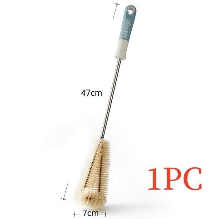 Set 3 Brosses Nettoyage Bouteilles - Poils Nylon, Manche Bois, 28-40cm