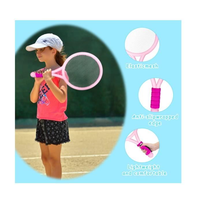Set Badminton 2 Raquettes Alu + 6 Volants Plume De Canard – Mallette Transport, Rouge/Bleu, Débutants