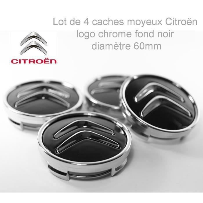 4 x Enjoliveur Bouchon de Jante 60mm CITROEN Gris Logo Caches Moyeu -  Cdiscount Auto