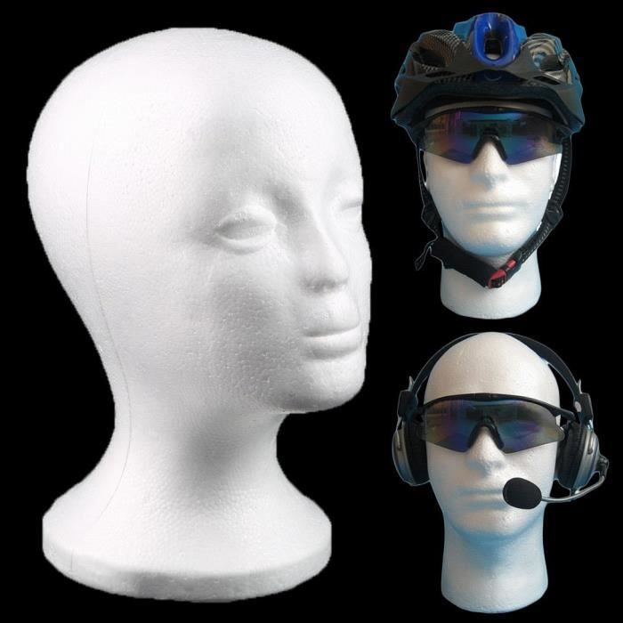 Tête En Polystyrène Homme - Modèle Artistique 33cm Pour Coiffure, Maquillage Ou Déco
