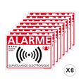 Autocollants Alarme Lot de 8 stickers Alarme Sécurité Protection Vidéosurveillance 8 x 6 cm résistants UV et pluie-2