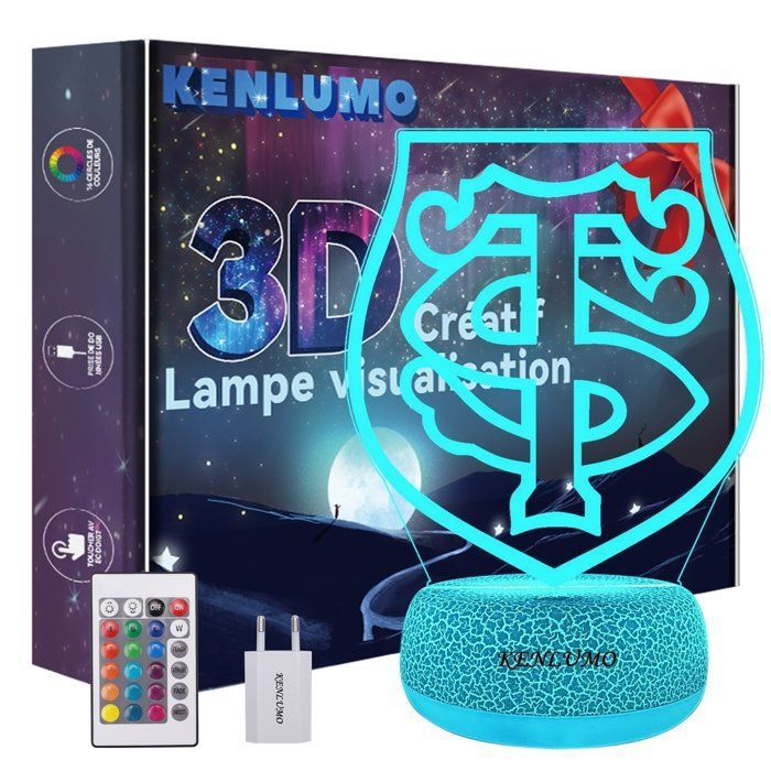 Lampe De Chevet Veilleuse 3D Rugby - Effet 'Essai' Avec Télécommande - Fabrication Française