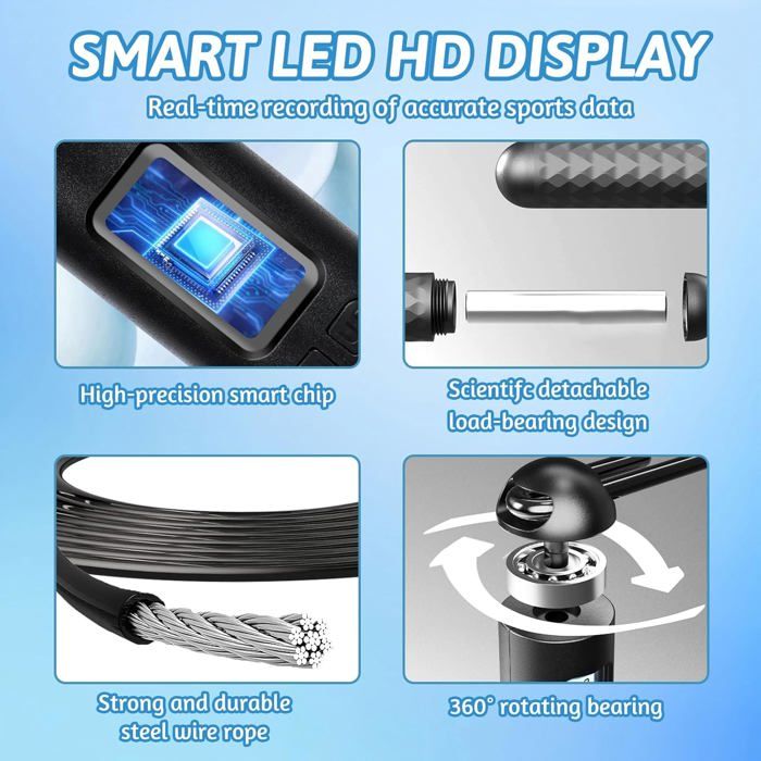 Corde à Sauter Professionnelle Portables Calories LCD