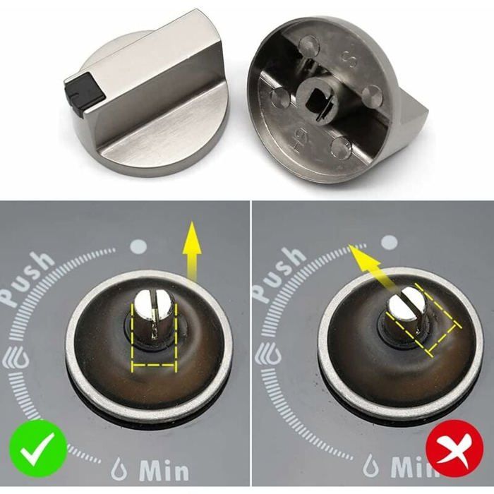 Lot De 4 Boutons De Cuisinière à Gaz - Diamètre 6 Mm, Alliage Zinc, Universels, Pour Contrôle Précis De La Flamme - 2