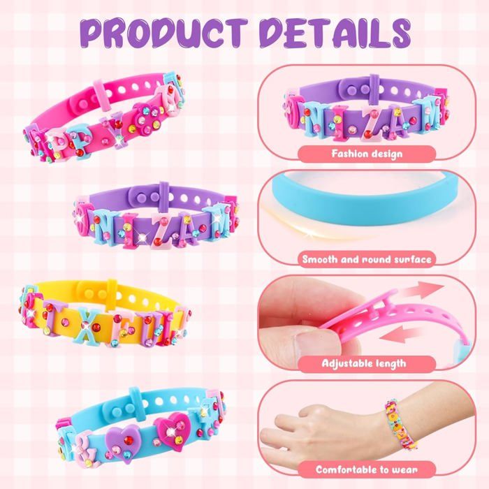 Kit De Bracelets à Paillettes Liquides – Loisir Créatif Pour Fille 5-12 Ans – 8 Bracelets DIY Avec Accessoires