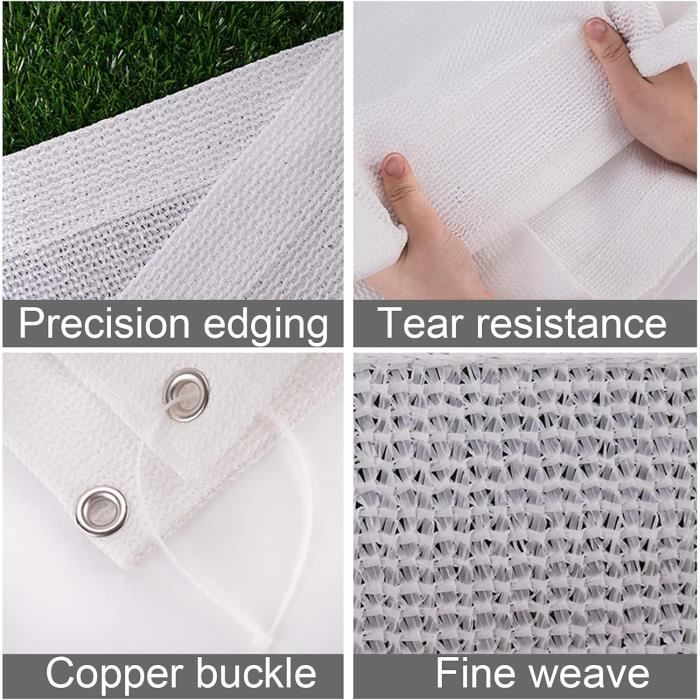 Filet D'Ombrage,90% UV Filet Protection Solaire avec Oeillets, 2x2M Tissu d'ombrage Noir
