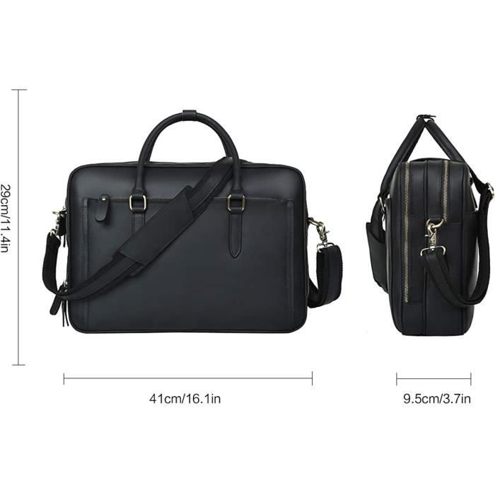 Leathario Sac Homme Porte Document Sac en Cuir Sac Messager Sac