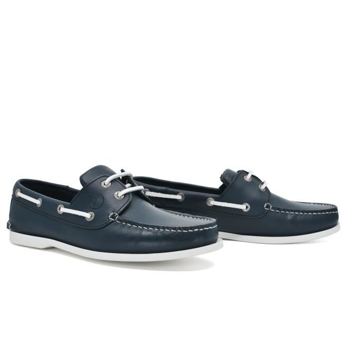 Chaussures Bateau Confortables Chaussures Bateau Homme Seajure Watamu - Cuir Véritable - Bleu Marine - Fabriqué Au Portugal Chaussure Bateau Homme