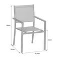 Lot de 10 chaises en aluminium taupe - textilène taupe Marron-3