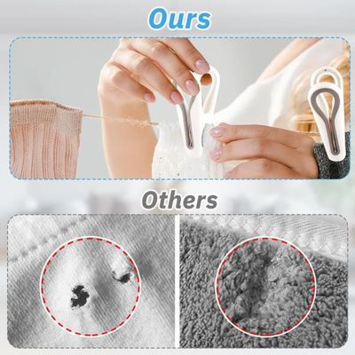 Pinces à Linge Sans Marque En Acier Inoxydable - Lot De 10, Design Protège Tissus, Pour Séchage Sans Traces, Aliments, Sacs