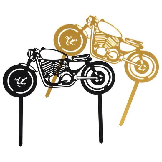 Decoration De Fete Moto Joyeux Anniversaire Acrylique Gateau Topper Or Moto Gateau Topper Pour Mariage Fete D Anniversaire Gateau E Cdiscount Maison