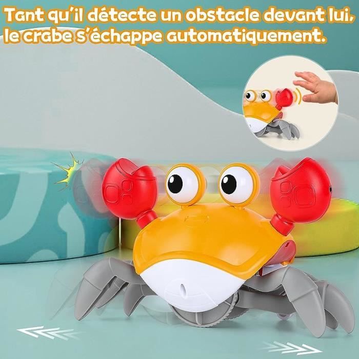 Crabe Qui Marche Bb Jouet Bebe 1 2 Ans avec Lumire Musique Jouets Evite  Automatiquement Obstacles Anniversaire Cadeau Orange - Cdiscount