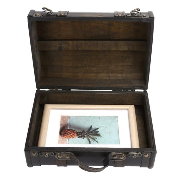 Valise En Bois Vintage Avec Serrure à Boucle - Boîte De Rangement Rétro Élégante Pour Décoration Studio Et Photographie