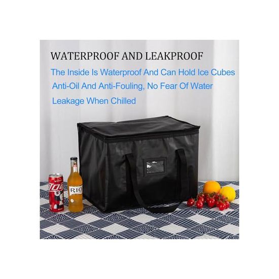 Glacière Souple Isotherme 40 Litres - Tissu Oxford Imperméable - Pliable Et Réutilisable - Pour Pique-nique, Camping