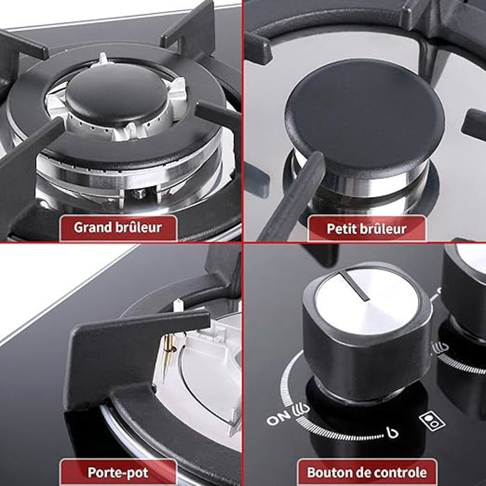 Plaque De Cuisson Gaz 2 Feux 6800W - Portable, Pour Camping, Pique-nique, Avec Tuyau 3/8"
