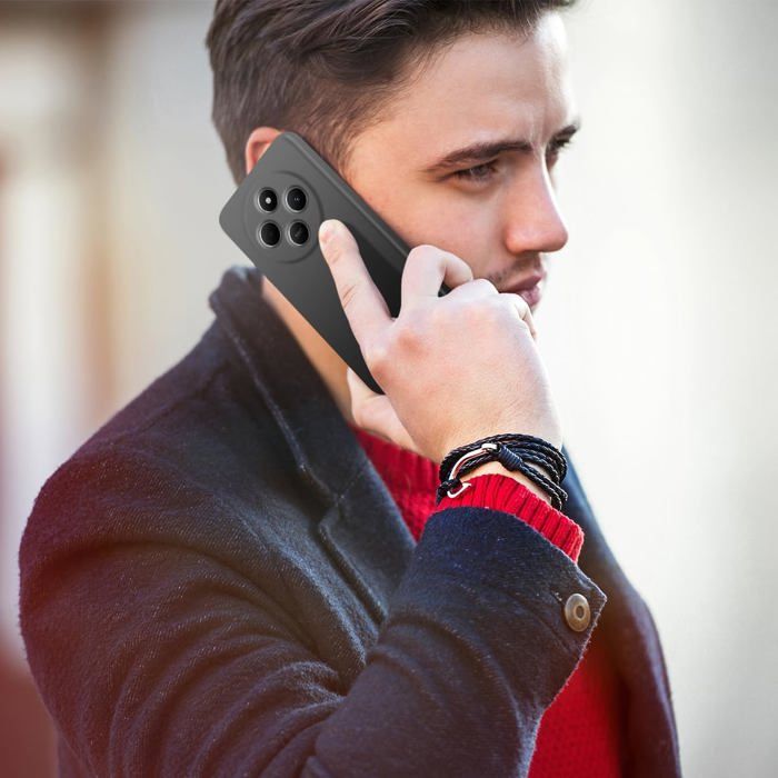 Coque Avec Cordon Pour Xiaomi Redmi 14C - Housse Silicone + Verre Trempé + Stylet - Transparente, Anti-choc, Bandoulière Réglable - Noir.