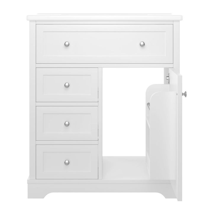 Meuble De Salle De Bain - 76x46x87cm - Avec Lavabo, Meuble Bas