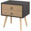 Table De Chevet Design Avec 2 Tiroirs - Blanc Et Doré Pour Chambre Ou Salon