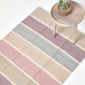 Tapis Rayé Coton Chenille Bleu Beige Pourpre Gris Naturel 60 X 100 Cm