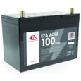 EZA Batterie Auxiliaire AGM 100Ah Etanche et sans Entretien Camping-Car Noir-0