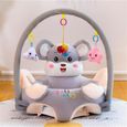 Chaise en peluche pour bébé avec arche suspendu jouets - KALAVIKA - Gris - Enfant - 6 mois et plus-0